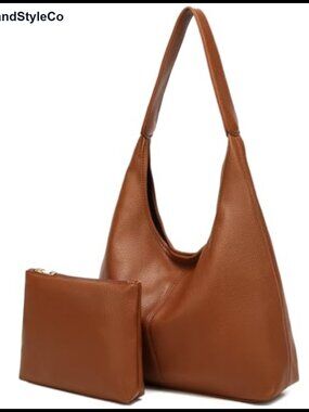 Vegan Leather Slouchy Hobo Shoulder Bag Large Tote Purse Work Travel